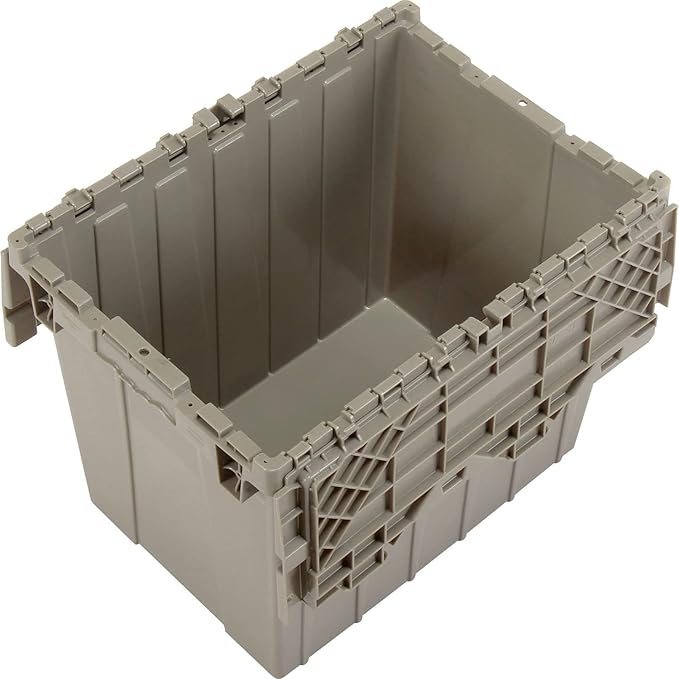 Global Industrial Distribution Container With Hinged Lid 21-7/8x15-1/4x17-1/4 Gray
