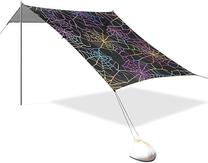 ALAZA Webs Pattern Beach Tent Sun Shelter Portable Canopy Sunshade for Outdoor Camping Picnics Backyard Fun 10x9 ft