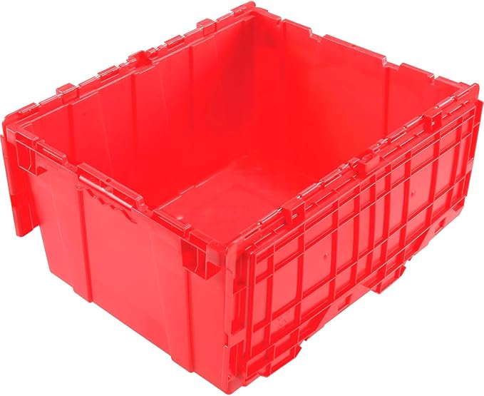 Monoflo Global Industrial Distribution Container With Hinged Lid 23-3/4x19-1/4x12-1/2 Red