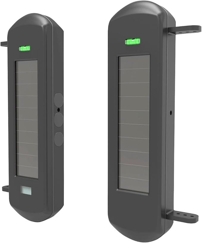 HTZSAFE Solar Wireless Outdoor Photoelectric 3 Beam Sensor Waterproof(IP66) Wireless Transmission Range Up To 1/2 Mile Infrared Detection Range Up To 300 Feet