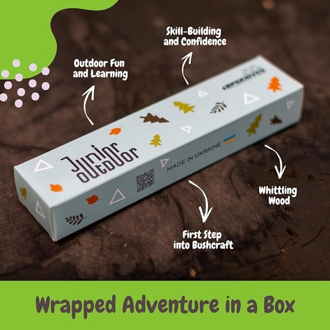 BPSKNIVES Season Series Spring - Kids First Knife - Bushcraft Knives for Boys - Whittling Knives for Kids - Safe Kid Knife with Sheath &amp Rounded Tip - Camping Knife - Gift for Boys