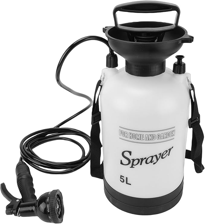 Luocute Portable Shower 5L Outdoor Camping Shower Pump with 360Deg Rotating Nozzle and Pressure Release Valve for Hiking Travel Beach Pet Car Wash