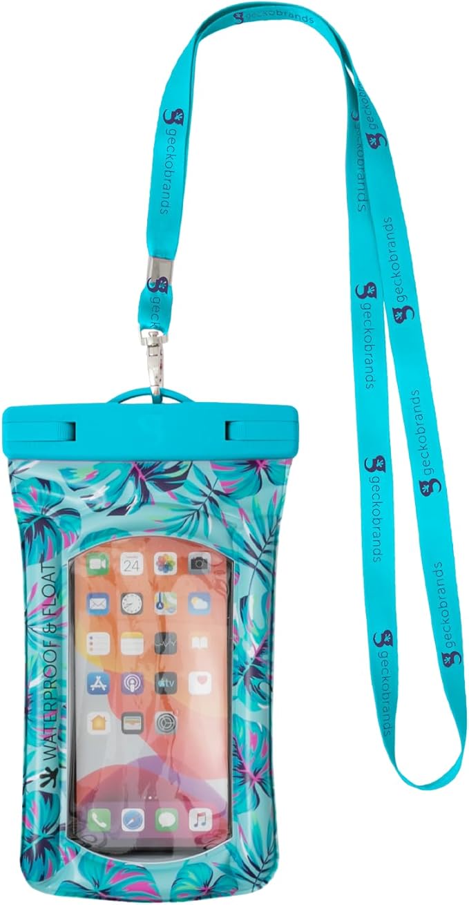 geckobrands Float Phone Dry Bag - Waterproof &amp Floating Phone Pouch – Fits Most iPhone and Samsung Galaxy Models