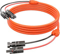 16.5FT Orange One-Piece Solar Panel Extension Cable 12AWG 4mm² Solar PV Wire with IP68 Female &amp Male Waterproof Connectors Durable Flame Retardant Sleeving for RV Home and Photovoltaic Systems