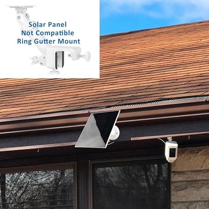 Solar Panel Charger Compatible with Ring Stick Up Cam/ProRing Spotlight Cam Plus/Prowith USB-C to Barrel Plug Adapter (2PACK)