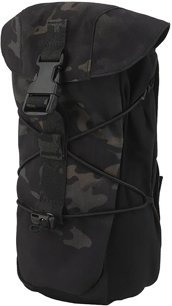 Multifunctional large capacity Dump Pouch Drawstring Magazine Tactical Utility Pouch Recycling Pouch Waist Bag (Black camo)