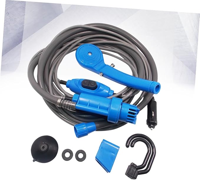 ULTECHNOVO 12v Portable Outdoor Camping Shower Car Charger Pet Car Wash Cable Hose Resistant Hook