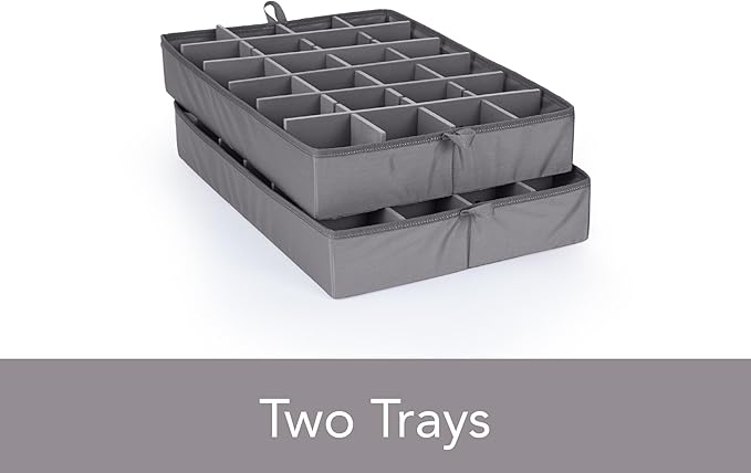 Covermates Keepsakes Adjustable Zip-Top Storage Box FlexGrid Organizer Compartments Heavy Duty Polyester Stackable Design ID Window Reinforced Handles Red Heather