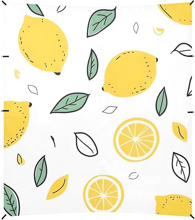 ALAZA Lemons and Lemon Slices Beach Tent Sun Shelter Portable Canopy Sunshade for Outdoor Camping Picnics Backyard Fun 10x9 ft