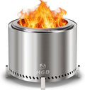 HGD 20 Inch Smokeless Patio Fire Pit Outdoor Wood Burning Stove Stainless Steel Firepit for Backyard Patio Garden Picnic