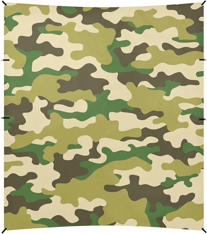 Military Camouflage Beach Cabana UPF50+ Lightweight Portable Sun Shelter with Carrying Bag for Backyard and Camping