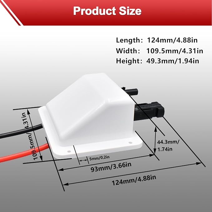 Waterproof Double Cable Entry Gland with 10Ft 10AWG Soft Copper CableUV Resistance Dual Cable Entry Housing for Rv BoatCamper (with 10ft Cable)