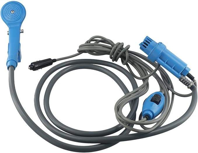 12V Portable Camping Shower Electric Pump With Adjustable Pressure For Outdoor Hiking Travel Car Wash And Gardening