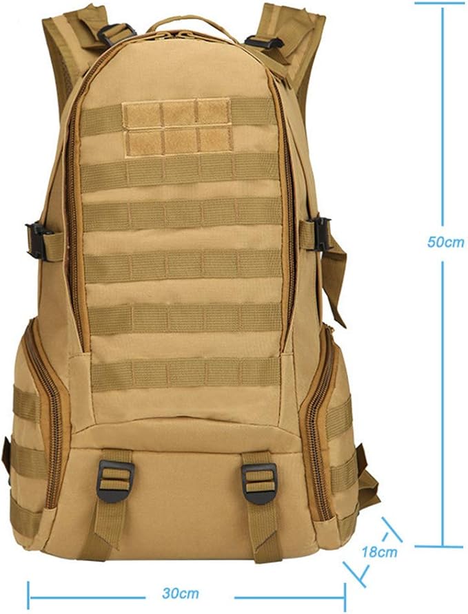 Outdoor Sports Pack Hiking Bag Tactical Rucksack Camo Knapsack Combat Camouflage Tactical 35L Molle Backpack - DW