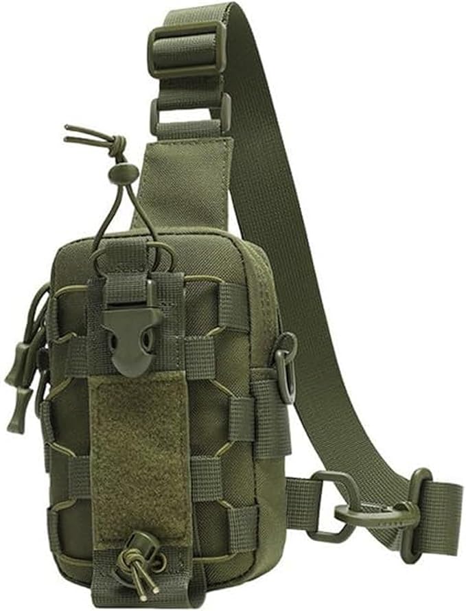 Outdoor Sports Water Bottle and Phone Crossbody Bag Military-Inspired Strap Design Compact Waist Pack for Hiking Camping and Daily Use