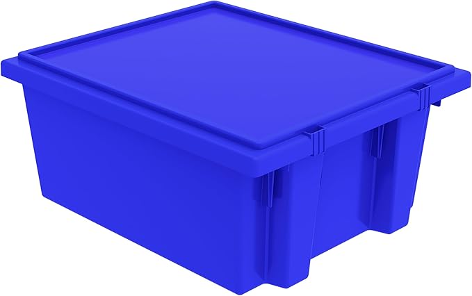 Akro-Mils 35231 Heavy Duty Plastic Lids for 35225 and 35230 Industrial Strength Nest and Stack Storage Bins and Totes for Storage Blue 3-Pack