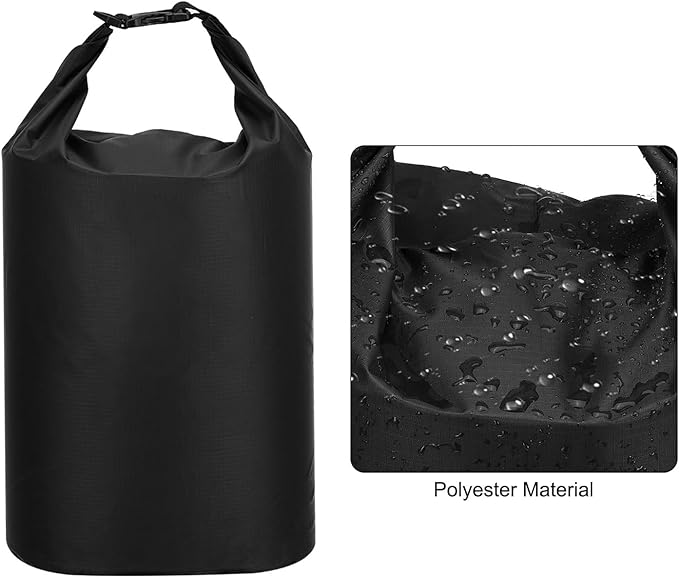 PATIKIL Waterproof Dry Bags 5 Pack Portable Dry Sack Roll Top Bag Lightweight Dry Storage Bag for Gym Kayaking Hiking Swimming Camping Black (1.5L 2.5L 3.5L 4.5L 6L)