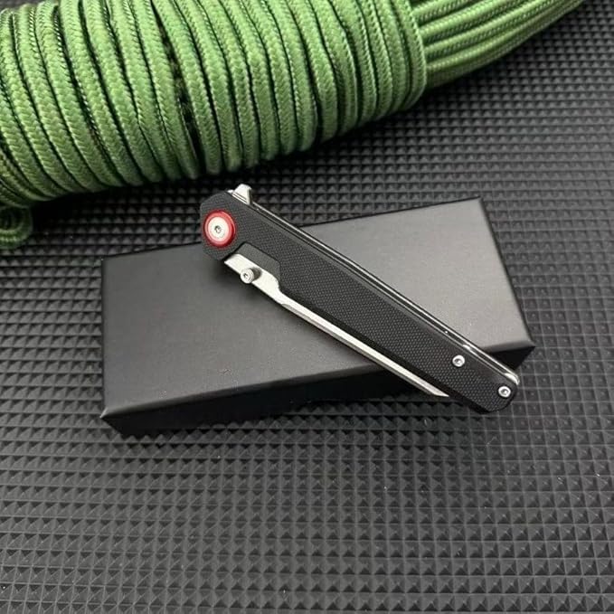 7.99-inch Lightweight Folding Knife 440B Steel Blade G10 Handle EDC Outdoor Camping Fishing Knife Adventure Survival Tool Men's Gift