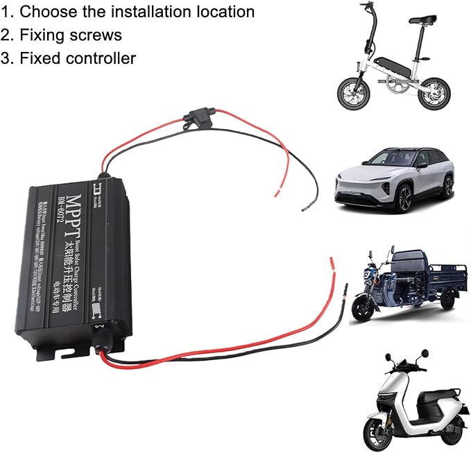 600W MPPT Boost Solar Charge Controller 12V-50V Input with LCD Display Step Up Charging for 24V 36V 48V 60V and 72V Batteries in Solar Kits