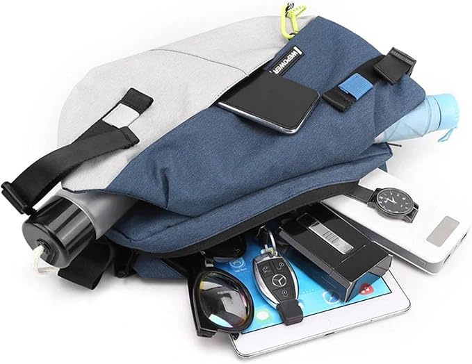 Nylon Panelled Waist Packs 2025 New Brand Unisex Chest Pack Casual Outdoor Travel Crossbody Bag(Blue)