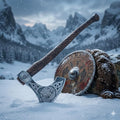 Virk Crafts 012 - Custom Hand Forged Viking Axe Real Tomahawk Viking Hatchet Beared Camping Axe 5160 HIGH Carbon Steel Blade Throwing Set Vintage Ax Viking Gift for Him - Viking Gifts