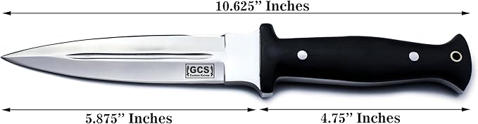 GCS Handmade Hunting Knife Full Tang Black Micarta Handle D2 Steel with Cowhide Right and Left Leather Sheath for Hunting Camping Bushcraft and EDC (GCS-234)