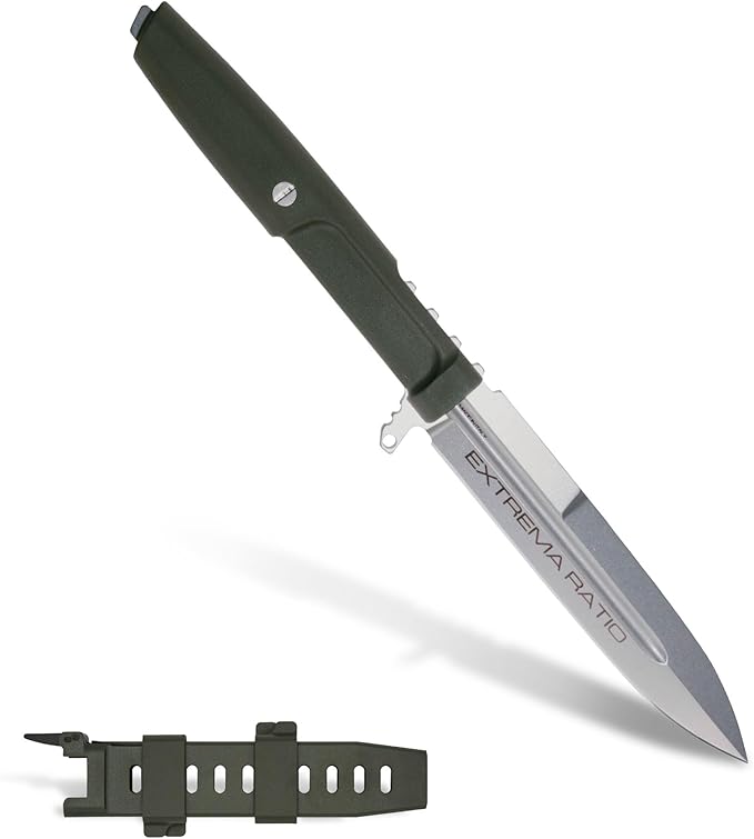 Extrema Ratio - Requiem (Ranger Green) Fixed Blade Knife Bohler N690 steel blade 4.9 mm thick hardened to 58 HRC stone-washed finish lightweight ergonomic handle made in Italy