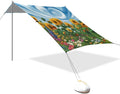 Beach Canopy with Windproof Ropes &amp Sandbags Beach Tent Sun Shade Sun Shelter for Camping Trips Fishing Backyard Fun or Picnics Sunflowers