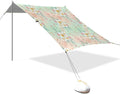 xigua Daisy Beach Tent Sun Shelter with Carrying Bag - Silver Coated Oxford Fabric Beach Canopy for Beach Camping Fishing - Includes Windproof Ropes Sandbags &amp Stakes
