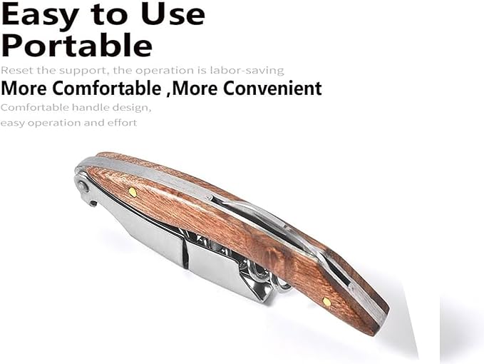 Professional Waiter Corkscrew Wine Key for Bartenders Set of 3With Long Rosewood Handle Stainless Steel Handle Wine Opener for Bar Restaurant Waiters Sommelier Bartend (Long Rose Wood 3 Packs)