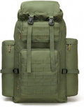 Military Tactical Backpack for Men 100L Waterproof Camping Hiking Travel Hunting Daypack Heavy Duty Adjustable Straps (Green)