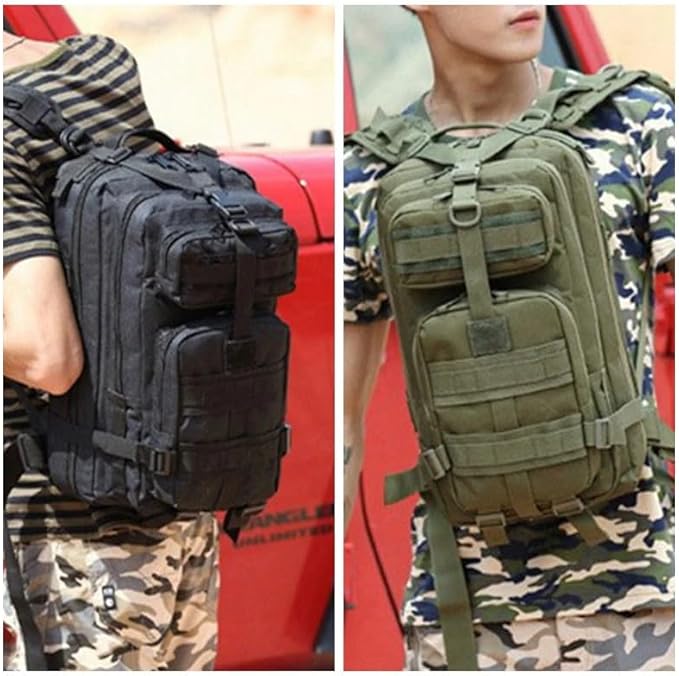ZUC Classic Tactical Backpack Travel Sports Camouflage Bag Outdoor Climbing Hunting Backpack Fishing Hiking Nylon 3P Pack Bag(E)