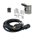 30 Amp Generator to House Hook-up Kit for Square D Homeline 150/200/225 Amp Load Center Including Generator CordPower Inlet BoxPanel Interlock Kit and Circuit Breaker (15 Ft Gen Cord)