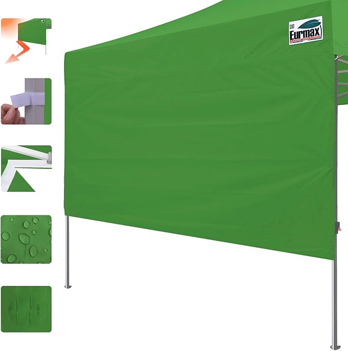 Eurmax USA 10x4.8 Pop Up Canopy SunWall-UV Protection for TentsBlocks Sunlight&ampWindWater Resistant Side Wall OnlyEasy Hook &amp Loop InstallationFit for 10FT Straight Leg Shelters&ampGazebo