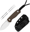 Kizer Drop Bear Fixed Blade Knife 2.57 14C28N Satin Blade EDC Camping Knife with Norplex UltreX™ Brown Micarta Handle &amp Built-in Tools Small Hunting Survival Knives with Kydex Sheath 1094A2