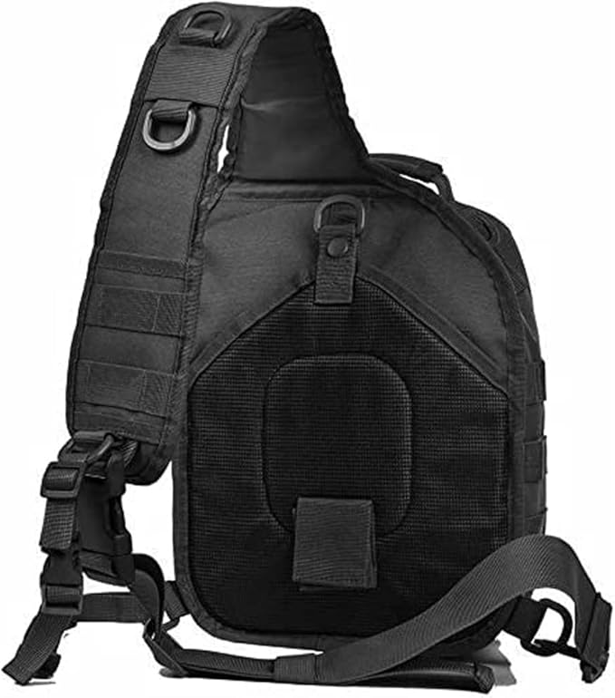 REEBOW GEAR Tactical Sling Pack for Men Military Single Shoulder Backpack Outdoor EDC Range Bag (Style 01-Black)