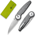 CIVIVI Starflare Pocket Knife for Men Women Button Lock Folding Knife with 3.3 Nitro-V Blade Milled Aluminum Handle Cool Knife for Everyday Carry C23052-2