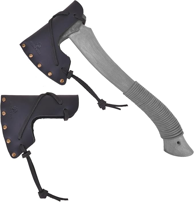 Hatchet Sheath Leather Camping Holder Hatchet Blade Protection Cover Sheath Sleeve(Black (S))