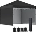 10'x10' Pop Up Canopy Including 3 Sided Walls Comprehensive Weight Bags Height Adjustable FFor ramework Carry Bag Included