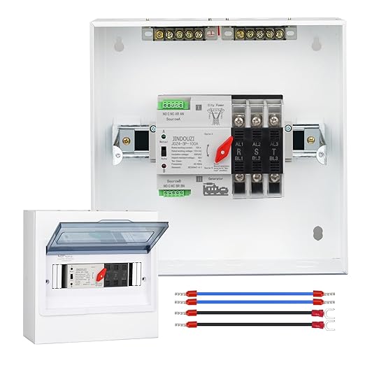 100A Automatic Transfer Switch 110V Millisecond Level Dual Power Automatic Transfer Switch Generator Transfer Switch with Metal Distribution Box