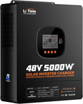 LiTime 5000W Pure Sine Wave Inverter 48V DC to 120V AC Solar Hybrid Inverter Charger Parallel Split-Phase for 240V Built in 100A MPPT Solar Charger Controller for Home Backup Off-Grid Farm
