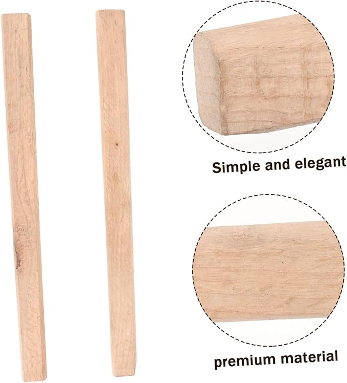 Mikikit 2pcs Wooden Ax Handle Replacement for Broad Axe Bushcraft Tools Bushcraft Axe Garden Tool