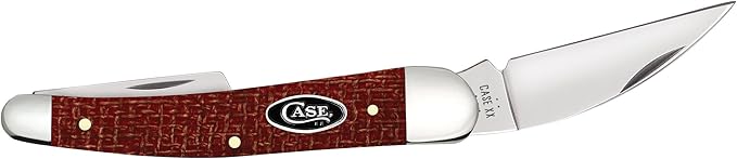 Case XX Pocket Knife SEAHORSE WHITTLER - DARK RED BURLAP MICARTA Item #12276-10355WH SS - Length Closed: 4Inches
