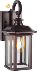 Dusk to Dawn Outdoor Wall Light Fixtures19'' Outdoor Porch Sconces Lighting  Waterproof Wall Lanterns with E26 Sockets &amp Glass Modern Oil Rubbed Bronze Outside Lights for Front Door Entryway Ga