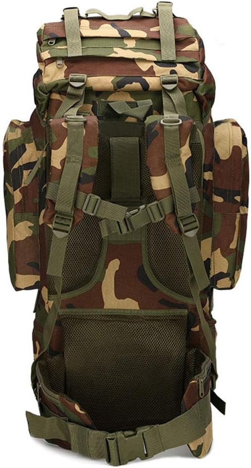 Outdoor Sports Pack Hiking Bag Tactical Rucksack Camo Knapsack Combat Camouflage Tactical Molle 65L Backpack - 3 Color Desert