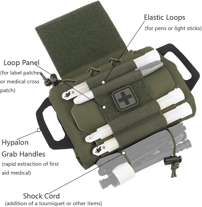 Tactical IFAK PouchRapid Tear-Away Two-Piece System First Aid Kit Medical Pouches Emergency Survival Bag