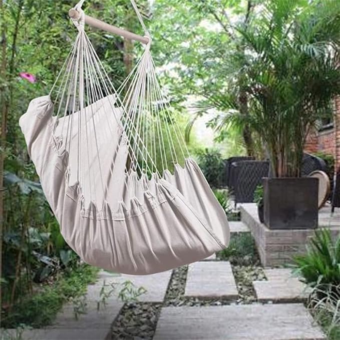 Portable Hammock Portable Chair Hammock Travel Camping Home Bedroom Swing Bed Lazy Chair for Backpacking Beach (Color : Red Stripe)