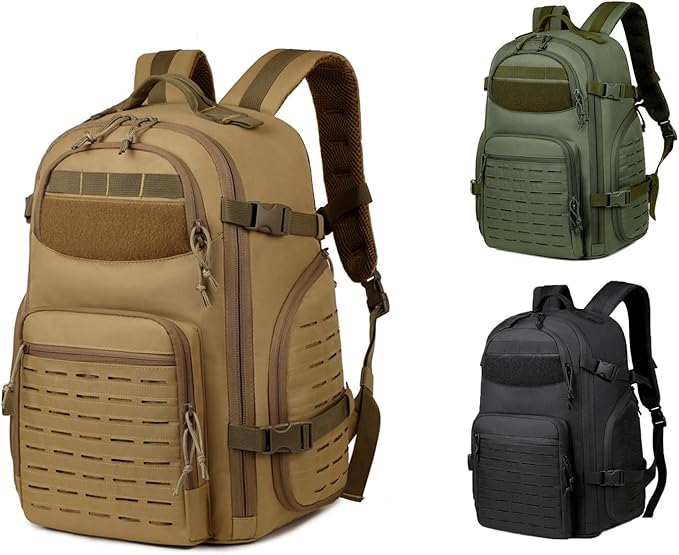 35l Military Tactical Backpack for Men Hiking Climbing Camouflage Cs Molle Multi-functional Tactical Cycling Rucksack (Khaki)