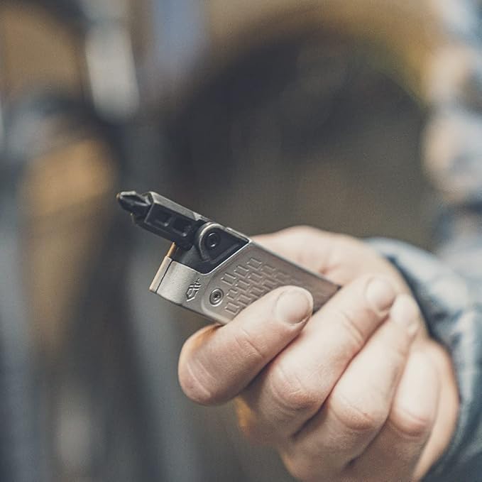 Gerber Gear Lockdown Driver 7-in-1 EDC Multitool - 2.5 Plain Edge Blade Scissors Bit Driver - Gifts for Men Everyday Carry Gear and Survival Equipment - Silver