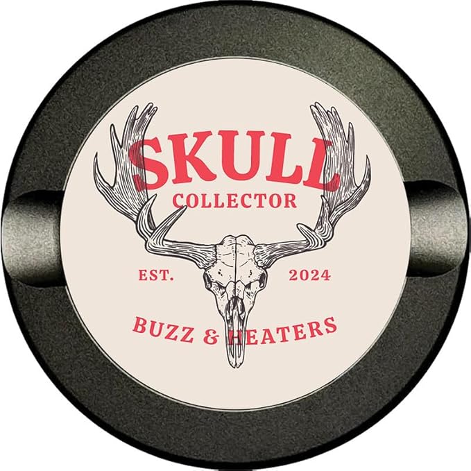 Buzz &amp Heaters Metal Container for Zyn | Metal Holder for Zyn | Skull Collector
